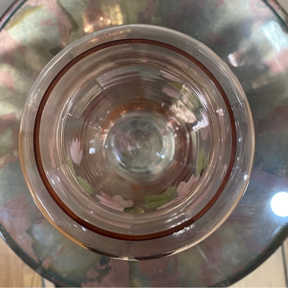 Fenton tall hand painted pink vase - Picture 9 of 9